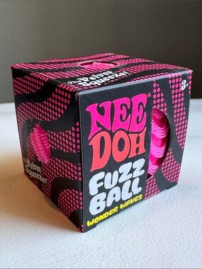 SHIPS TODAY! NeeDoh Fuzz Ball Pink Squishy Squeeze Fidget TikTok Viral Toy NEW